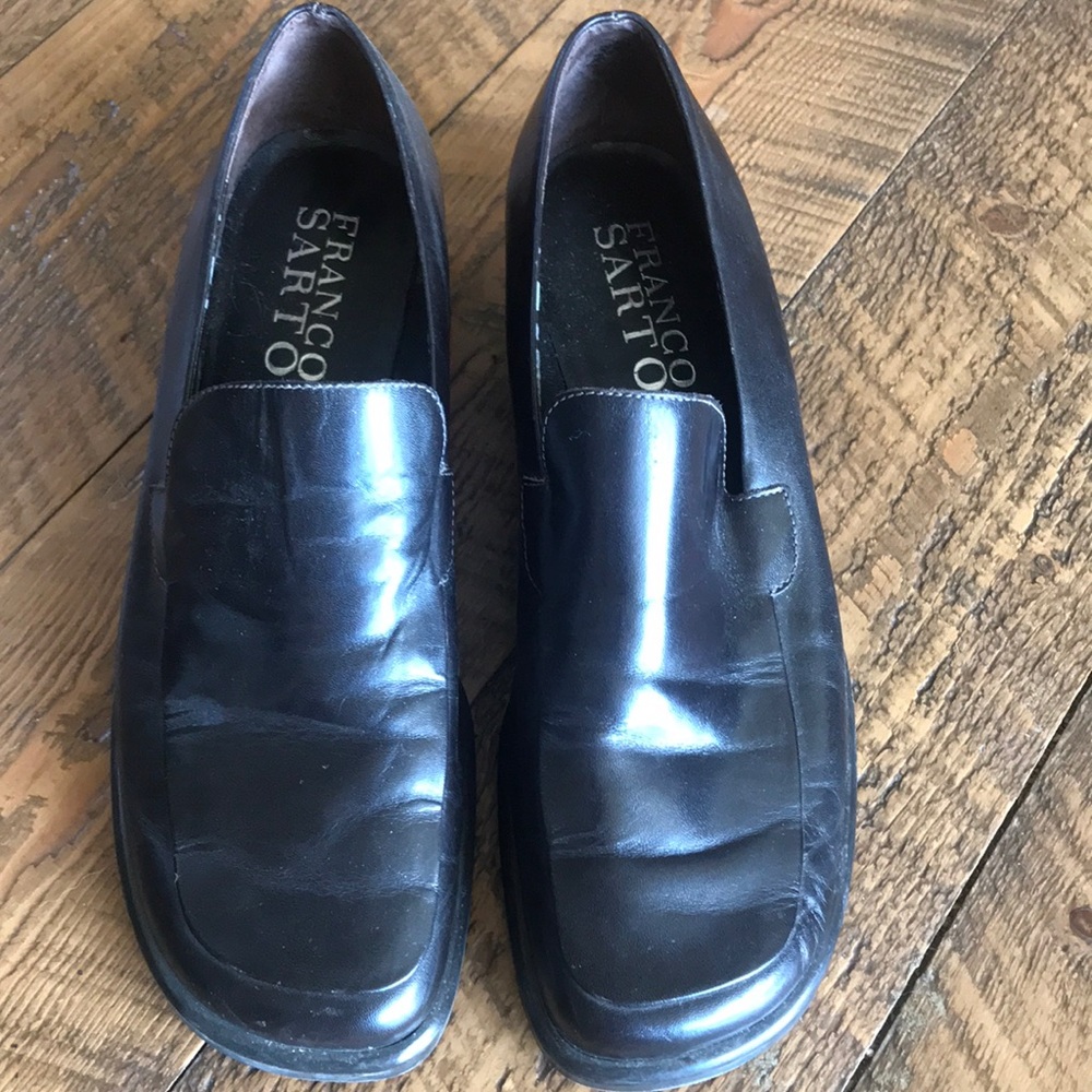 Women’s Franco Sarto dark brown leather loafers